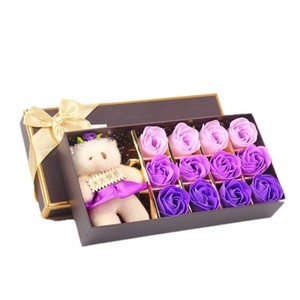 Confezione Regalo con 12 Fiori <span class=keywords><strong>di</strong></span> Sapone + Orsacchiotto, <span class=keywords><strong>Rose</strong></span> Creativi per Festa della Mamma e <span class=keywords><strong>San</strong></span> <span class=keywords><strong>Valentino</strong></span> - Product Image 3
