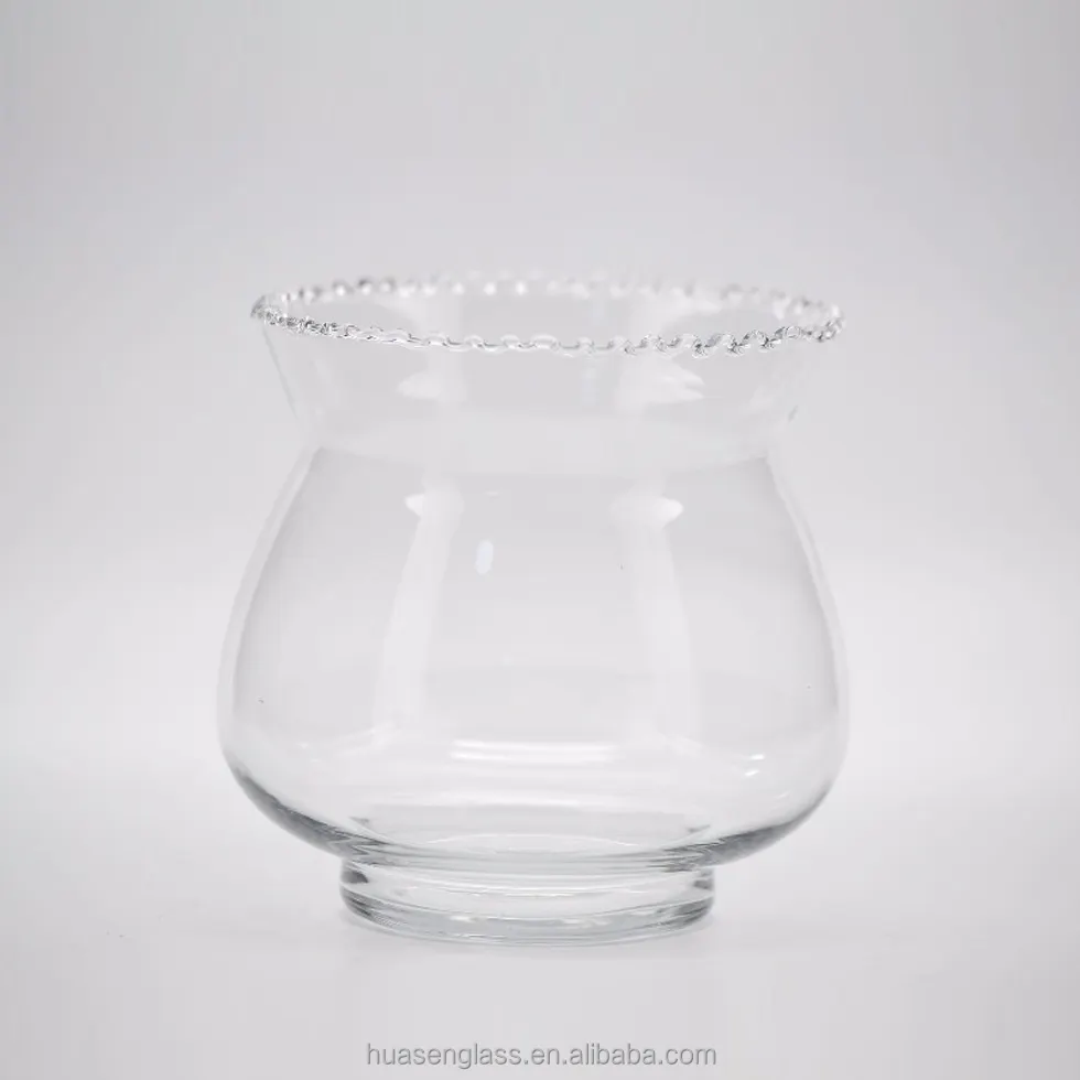 透明な花の形をした浅いガラスの花瓶、または3つのサイズの魚鉢として使用