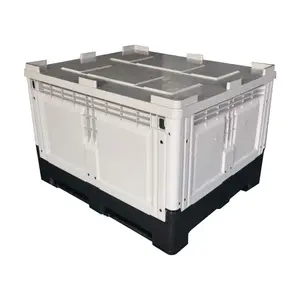 Goedkope Inklapbare Plastic Pallet Bin Met Vent Covers Voor Fruit En Groente