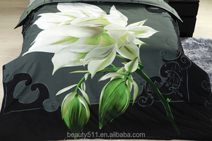 Offre Spéciale 100% polyester fantaisie 3d lit feuille dernière conception fleur impression coloré de haute qualité drap de lit 3d couverture de lit ensemble BS40 - Product Image 2