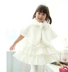 Cappotto in <span class=keywords><strong>Pelliccia</strong></span> per Bambine di Alta Qualità, Stile Mantella Natalizia, Rosa e Bianco, Vestito Invernale da Principessa - Product Image 1