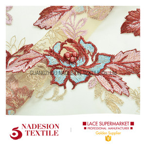 2017 Nouvelle mode tendance dentelle tissu dubai gros pour <span class=keywords><strong>la</strong></span> robe de mariage - Product Image 3