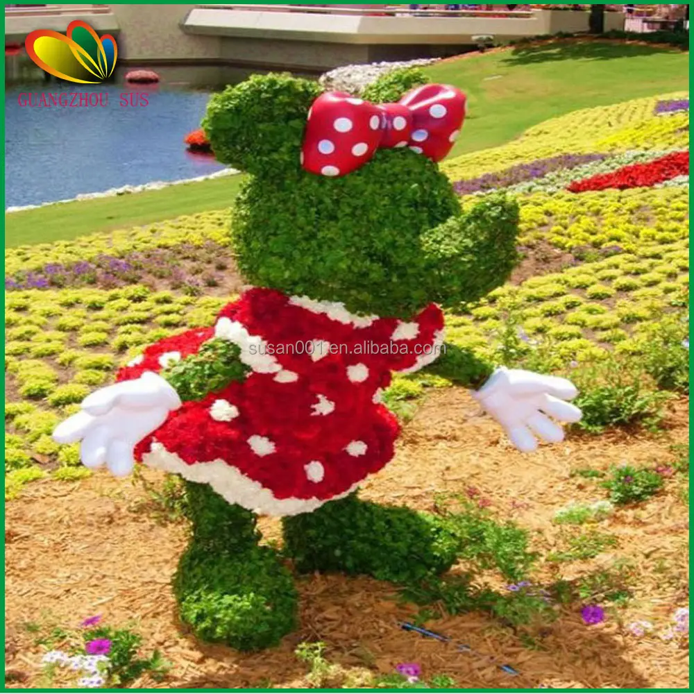 artificial cartoon topiary animals for garden decoration