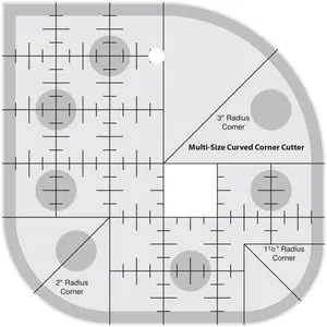 Regla de corte de esquina curvada, antideslizante, varias tallas, redonda, 1,5 ", 2", 3 ", esquina de radio # MSSD-01S