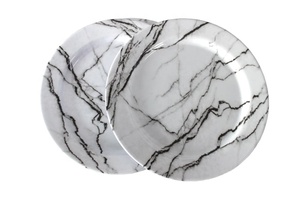 Vaisselle en mélamine <span class=keywords><strong>de</strong></span> haute qualité avec veinage <span class=keywords><strong>de</strong></span> <span class=keywords><strong>marbre</strong></span>, design personnalisé, assiettes rondes - Product Image 3