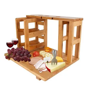 Уникальная бамбуковая деревянная разделочная доска для сыра, набор сервировочных тарелок для вина