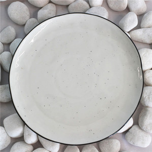 Đĩa Bánh Bằng Sứ 4/6/8/10 Inch Đĩa Ăn Tối Tròn Bằng Gốm Với Chấm Bi Trắng Thiết Kế Nhật Bản - Product Image 4