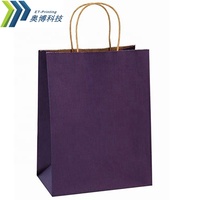 Sacs en papier kraft écologiques, personnalisés, imprimés en couleur, avec poignées, pour l'emballage des restaurants et des fast-foods, à prix abordable