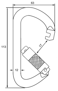 ANSI CE EN362 ANSI Z359 1เหล็ก D ประเภทตะขอความปลอดภัยล็อคสามชั้น - Product Image 3