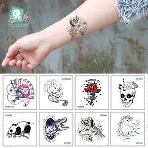 Literary Style Small Tattoo Design With Star Sexy Black Old School Temporary Tattoo Sticker Body Art Fake Tattoo For Hands Foot