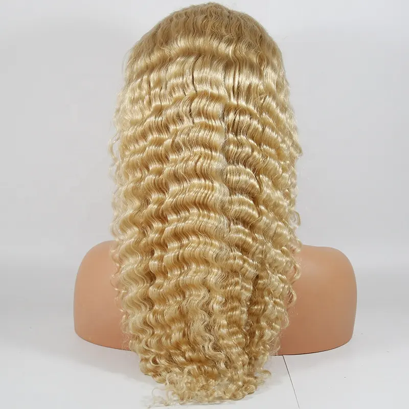 Human Hair 360 Lace Frontal Wig Transparent Blond 613 Virgin Raw Deep Wave Swiss Russian Woman Remy Hair Hair WEAVING ALL Colors