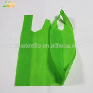 环保和可重复使用的聚丙烯纺粘无纺布t恤/背心无纺布包t恤新华纺织平纹染袋 - Product Image 3