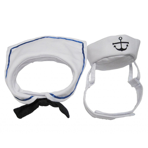 Matrosen-Kostüm für Katzen und Hunde, Matrosen-Outfit für Katzen mit Marine-Mütze, Kostüm für Katzen und Hunde zu Halloween, Weihnachten, Partys - Product Image 2