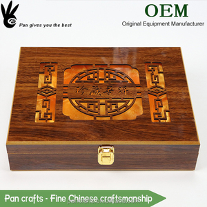 hueco logotipo personalizado té caja de regalo caja de embalaje bage con cerradura de almacenamiento de madera para la venta - Product Image 2