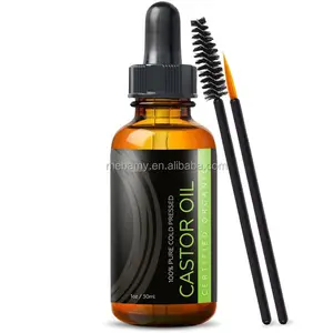 Private Label Boost Growth Serum for Eyelash,Hair, Eyebrows, Face and Skin Organic Castor Oil