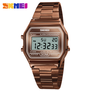 Reloj Deportivo de Lujo <span class=keywords><strong>Skmei</strong></span> <span class=keywords><strong>1123</strong></span> para Hombre y Mujer, Reloj Digital Electrónico LED con Alarma, Resistente al Agua, de Acero Inoxidable - Product Image 5