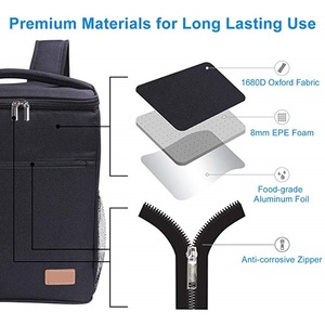 กระเป๋าเป้สะพายหลังสำหรับไปตั้งแคมป์,กระเป๋าเก็บความเย็นกันน้ำนิ่มทนทานสำหรับไปทะเลปิกนิกกลางแจ้ง - Product Image 4