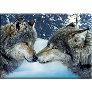 Dipinto Murale con Due Lupi a Prezzo Conveniente, Diamond Painting Completo per Decorazione - Product Image 1