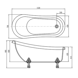 Baignoire pour bébé sur pied, salle de bain moderne en acrylique, à quatre pieds, pour l'intérieur