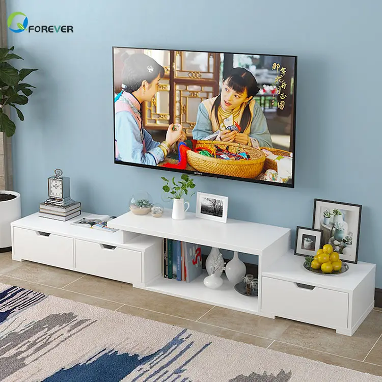 Meubles en bois Designs Led Tv Stand Acrylique Bois Tv Cabinet Stand
