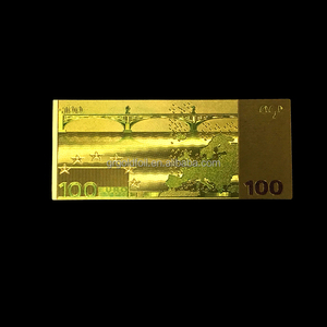 Tamaño personalizado es aceptable regalo 100 Euro plateado 24 k gold foil billetes - Product Image 6
