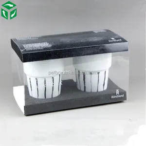 Custom plastic packaging clear mug box with foam