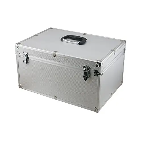 450x310x240mm Aluminium Flight Case Silver DJ Tool Box With Internal Divider