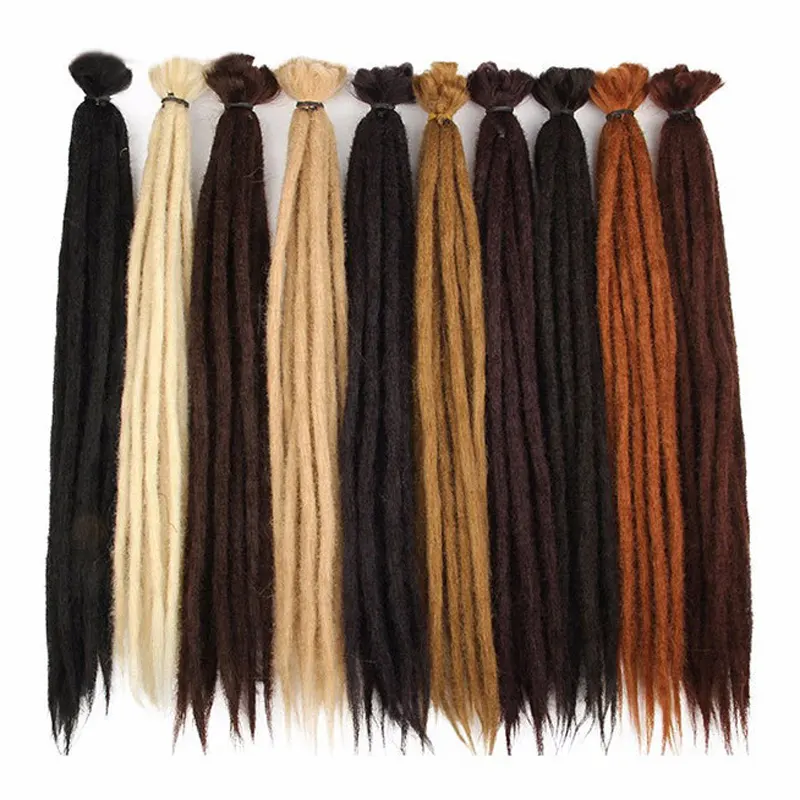 हस्तनिर्मित Dreadlocks के बाल एक्सटेंशन Crochet बाल काले भूरे रंग सिंथेटिक बाल 1 किस्में महिलाओं और पुरुषों के लिए Dreadlock 20 इंच