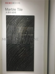 Piastrelle in Porcellana e Ceramica Effetto Marmo Nero Venato Antico Discontinued per Design di Pavimentazione - Product Image 3