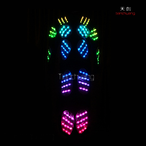 Trajes de baile Pixels LED Tron, trajes LED a todo color controlados inalámbricos - Product Image 4