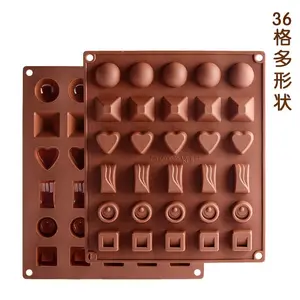 30 Holes Silicone Chocolate Molds cake decorating jelly Molds heart square Flowers