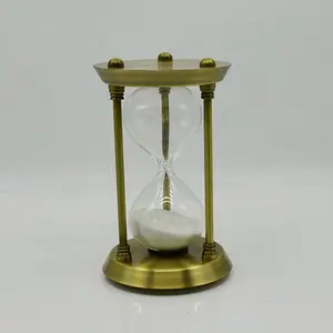 Custom Antique 15 Minutes Brass Metal Sand Timer