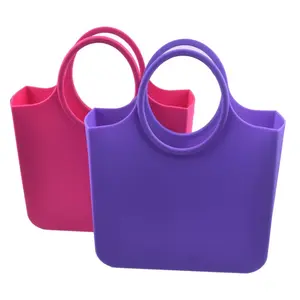 Venta al por mayor Candy Beach Silicone Jelly Beach Tote Bags para mujeres