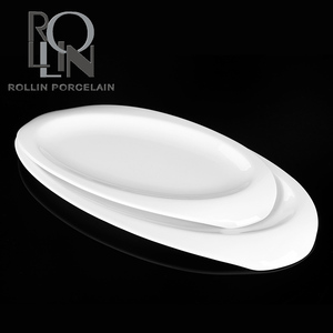 Restaurante del hotel boda real banquete llano de cerámica plato ovalado - Product Image 3
