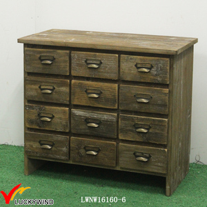 Design antico cassettone in legno massello di recupero cassettiera fatta a mano per sala da pranzo e soggiorno mobili rustici per la casa - Product Image 3