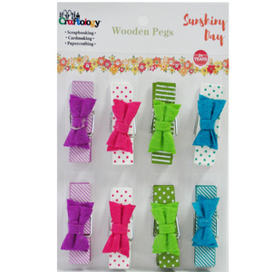 10pcs 45mm cảm thấy Bow sơn quần áo bằng gỗ chốt thủ công - Product Image 1