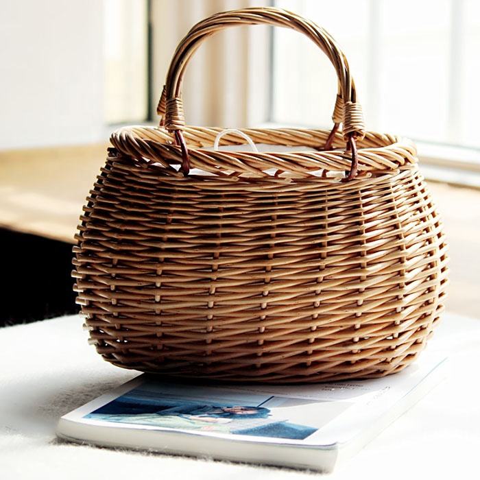 Sac de plage en osier pour femmes, sac de luxe tissé en rotin, fourre-tout,  panier de rangement