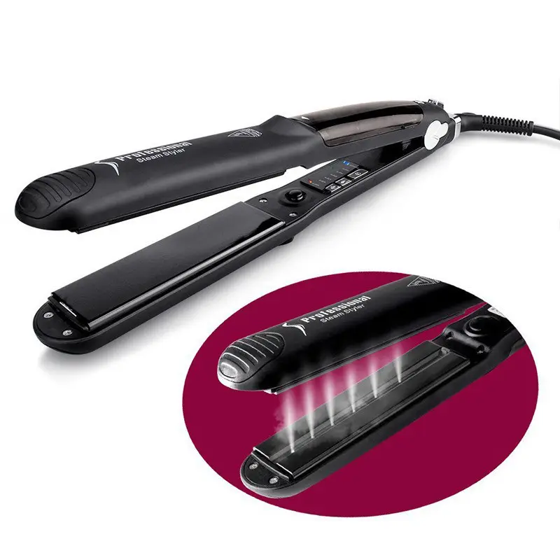 Professional 2 in 1 Steam Infrared450 degrees Hair Straightener Steam Infrared Flat Iron