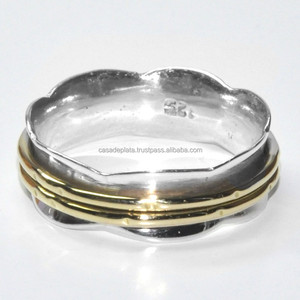 อัญมณีเงินสเตอร์ลิง925เป็นเอกลักษณ์ดีไซน์ทันสมัยฝังหนามเตยชุบทองสำหรับผู้หญิงผู้ชายสำหรับงานเลี้ยงงานแต่งงาน - Product Image 1