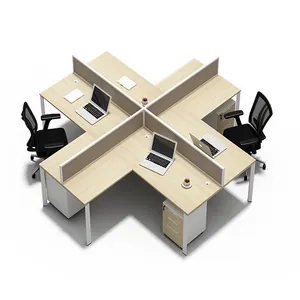 Qiao — cube de bureau personnalisé, taille standard et moderne en forme de X, 4 emplacements pour le travail