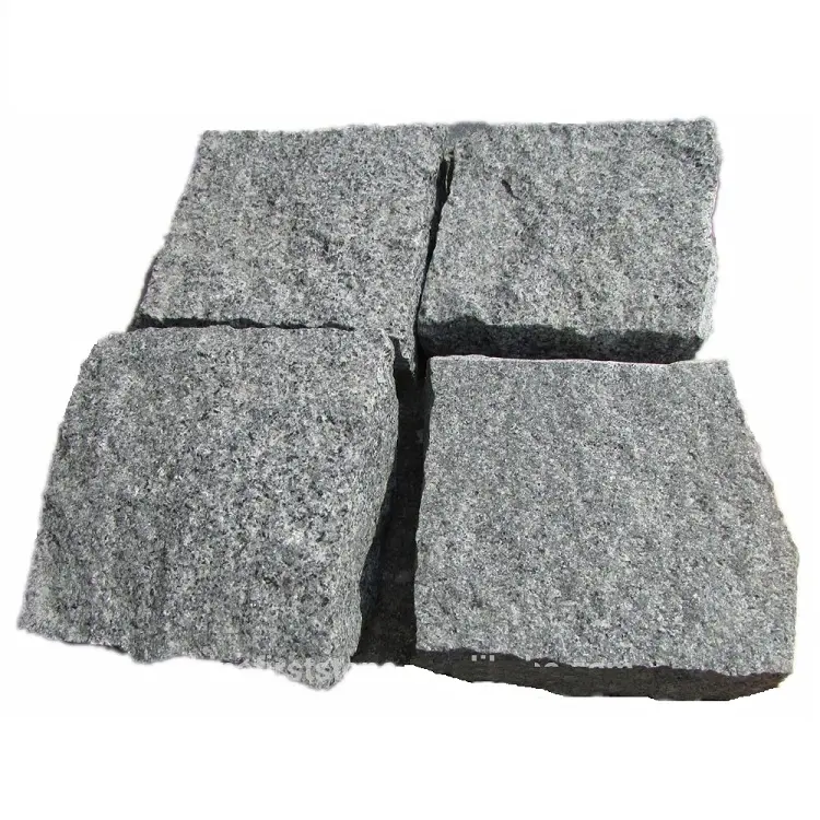 G654 Rough Surface Outdoor Driveway Granite Paving Block Granite Cube Stone Granite Paver