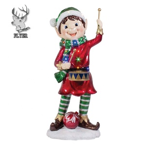 Statue Elves en fibre de verre, grande taille, décor de vacances, cadeau artistique, noël, dessin animé, à vendre - Product Image 2