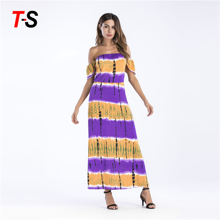 С открытыми плечами мусульманских Африканский Kitenge платье конструкций