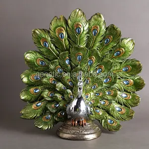 Pavo Real de Europa, venta al por mayor, pavo real de resina para la decoración del hogar de la boda en manualidades de resina