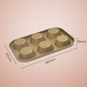 BAKEST di piccola dimensione 6 fori <span class=keywords><strong>oro</strong></span> antiaderente torta della vaschetta di cottura - Product Image 6