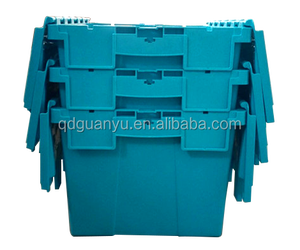 Nestable almacén de plástico en movimiento <span class=keywords><strong>caja</strong></span> con tapa con bisagras - Product Image 5