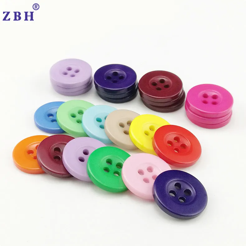 Plastic Color Resin Button Round 4-Holes Button DIY