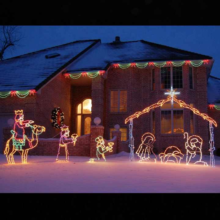 Outdoor 2d Rope Light Nativity Scene 3 Wise Men Rope Light Christmas