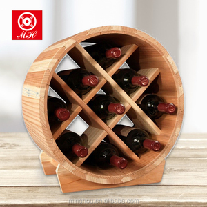 <span class=keywords><strong>Botte</strong></span> di legno Cremagliera del Vino Free Standing Visualizzazione Vino Cremagliera Rotonda Supporto di Bottiglia di Vino - Product Image 1