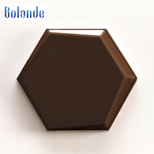 Pas cher moderne élégant <span class=keywords><strong>style</strong></span> pur noir mosaïque carreaux de métro brillant biseauté hexagone forme mosaïque dosseret tuile - Product Image 6